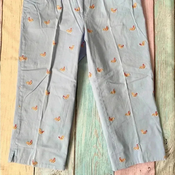 Larry Levine cropped pants with embroidered roosters - Picture 8 of 10